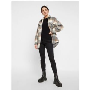 WOMEN PIECES OVERSIZED JACKET Whitecap Gray size XS‎